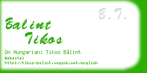 balint tikos business card