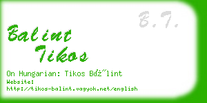 balint tikos business card